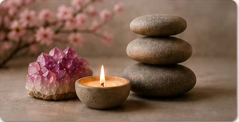 Crystals used during a Reiki session